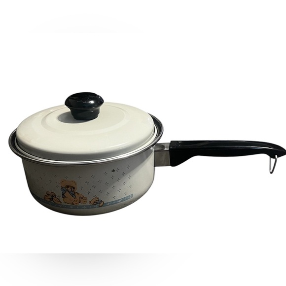 Tienshan Teddy Bear Metal Pot with Lid Vintage Collectors RARE! - Picture 2 of 10